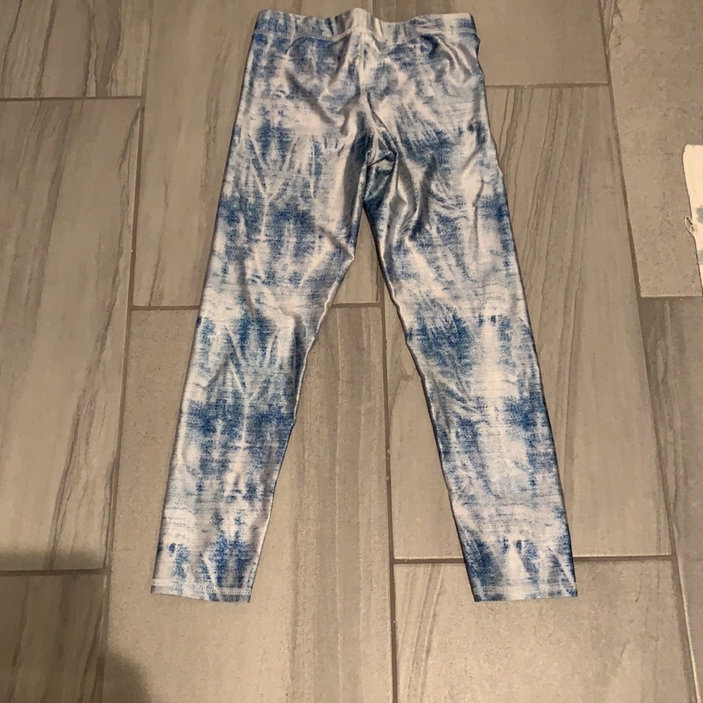 Terez shiny blue 7/8 tights XS